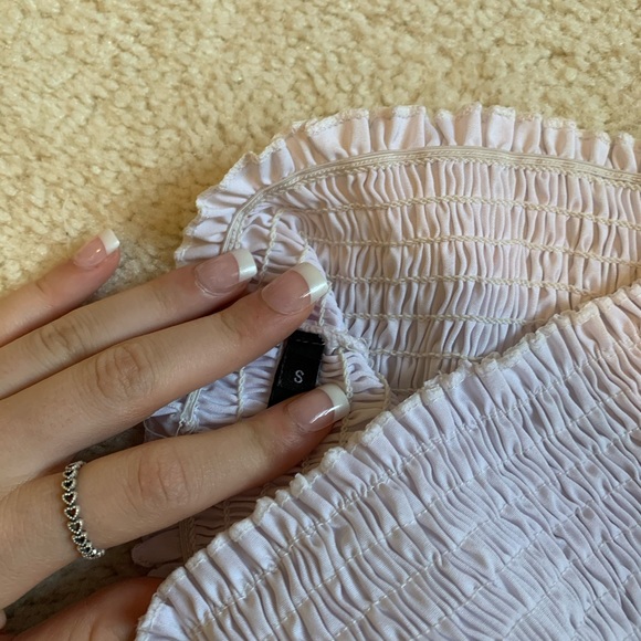 White tube top with ruffles - Picture 3 of 3